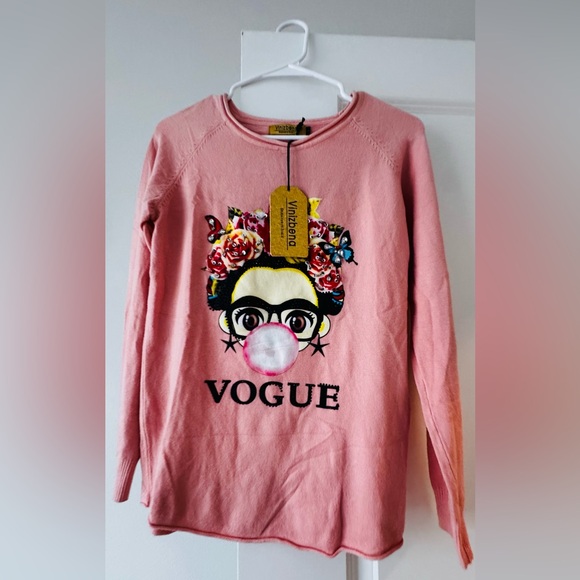 VOGUE Pink Graphic Sweatshirt - Women's Sweater - Picture 3 of 7